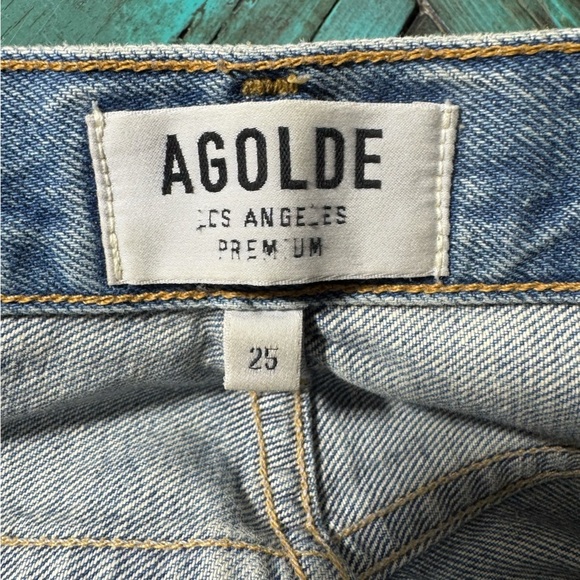 Agolde Jamie High Rise Button Fly Classic Distressed Jeans Dakota Size 25 - Picture 15 of 15